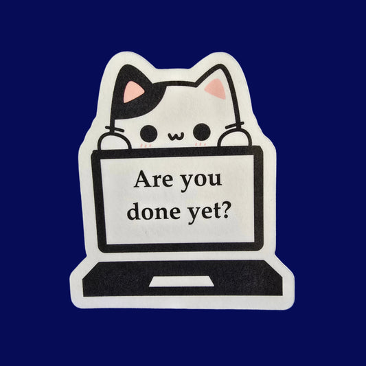 A vinyl decal sticker with a cartoon fox sleeping and the text 'zero given' in a playful font.