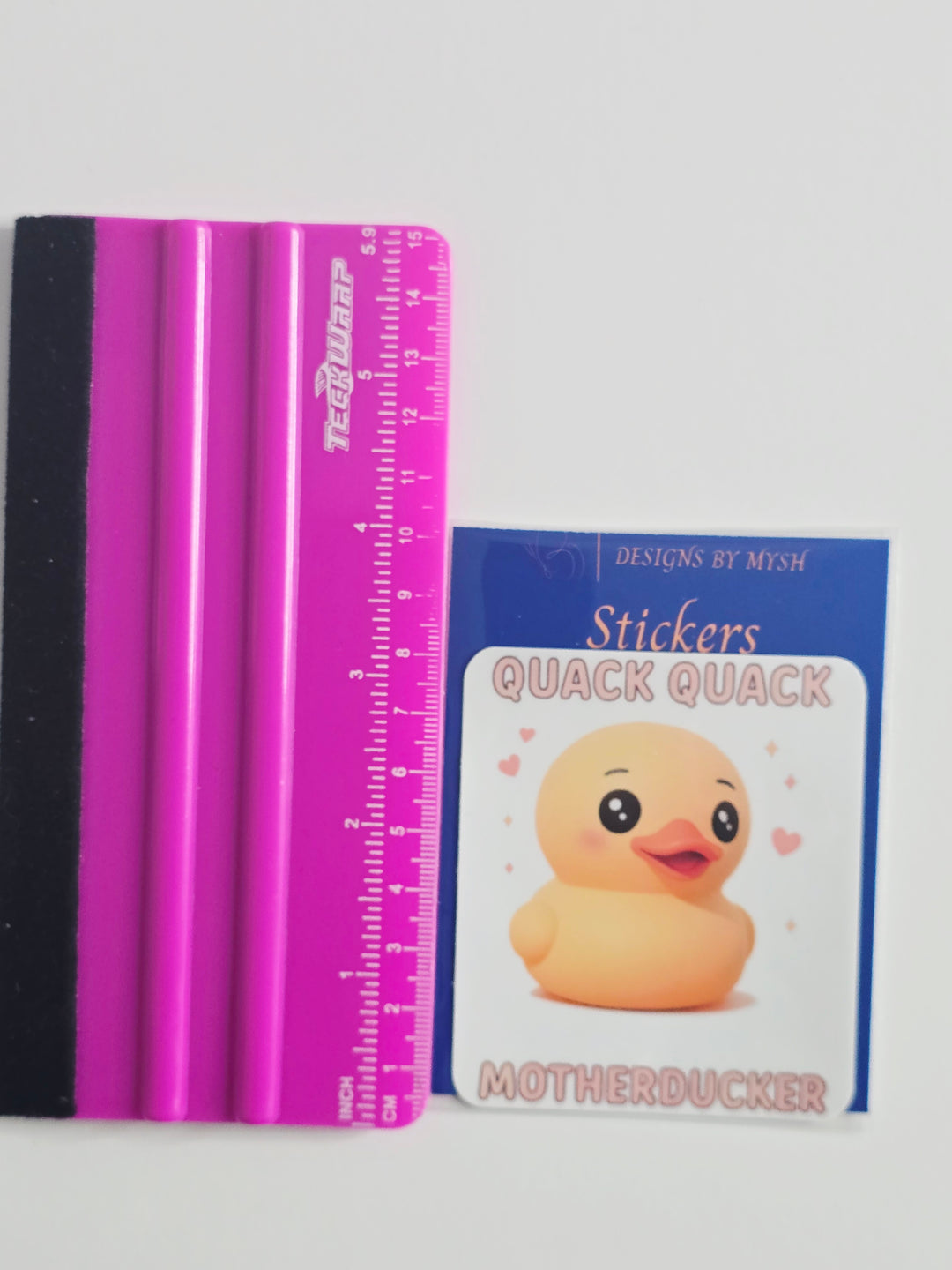 Funny Rubber Duck Sticker – "Quack Quack MotherDucker" – 3" Die-Cut Vinyl, Water-resistant - Designs by Mysh