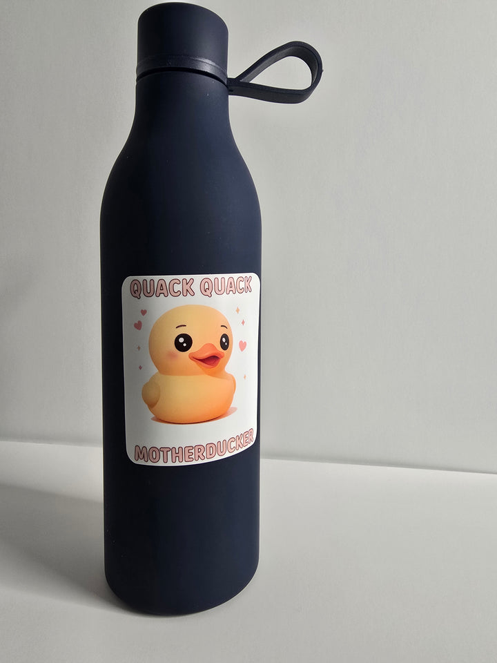 Funny Rubber Duck Sticker – "Quack Quack MotherDucker" – 3" Die-Cut Vinyl, Water-resistant - Designs by Mysh