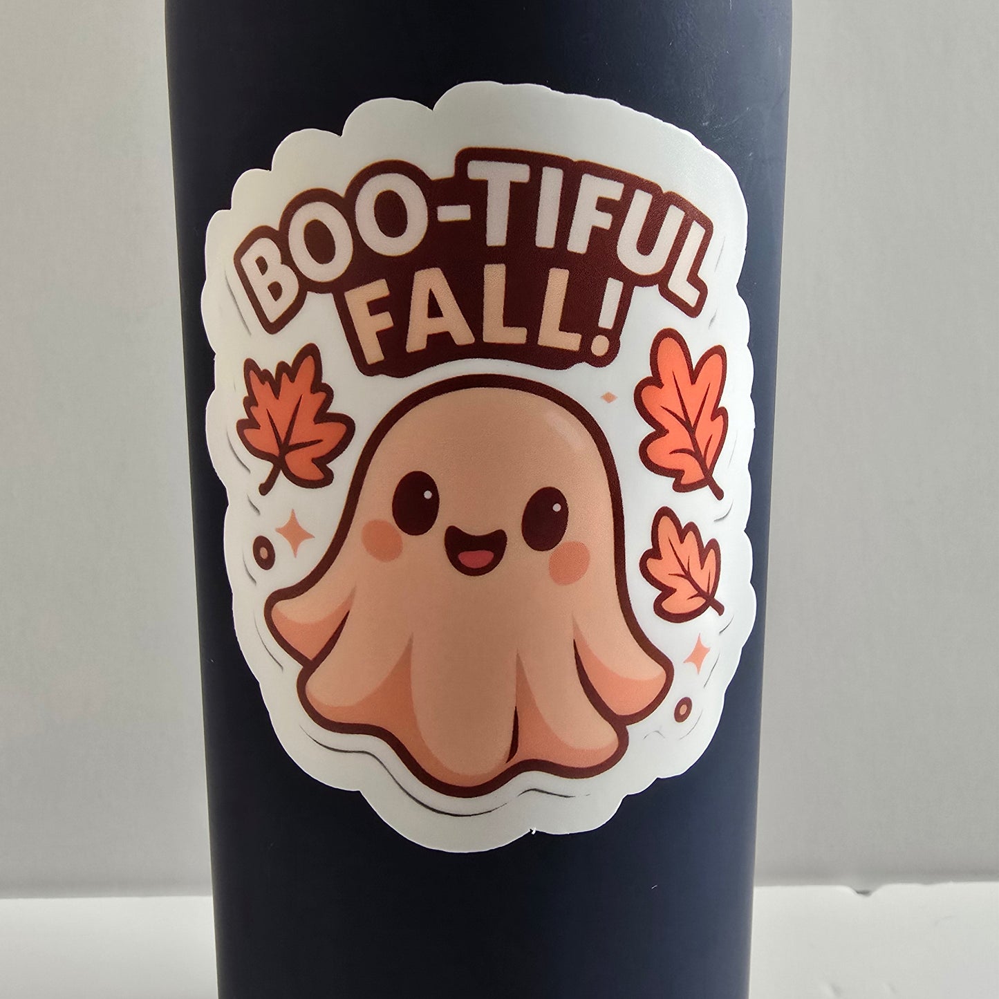 Boo-tiful Fall Ghost Sticker – Cute Autumn Ghost Vinyl Die Cut (3”) - Designs by Mysh