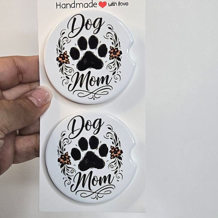 Dog Mom – Ceramic Car Coasters - Designs by Mysh