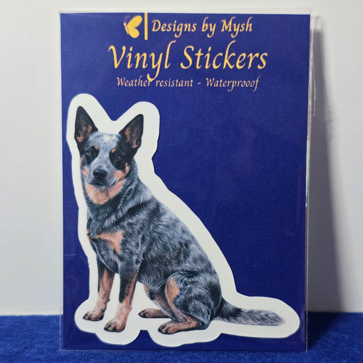 Australian Cattle Dog Watercolor style - Vinyl Stickers - Designs by Mysh