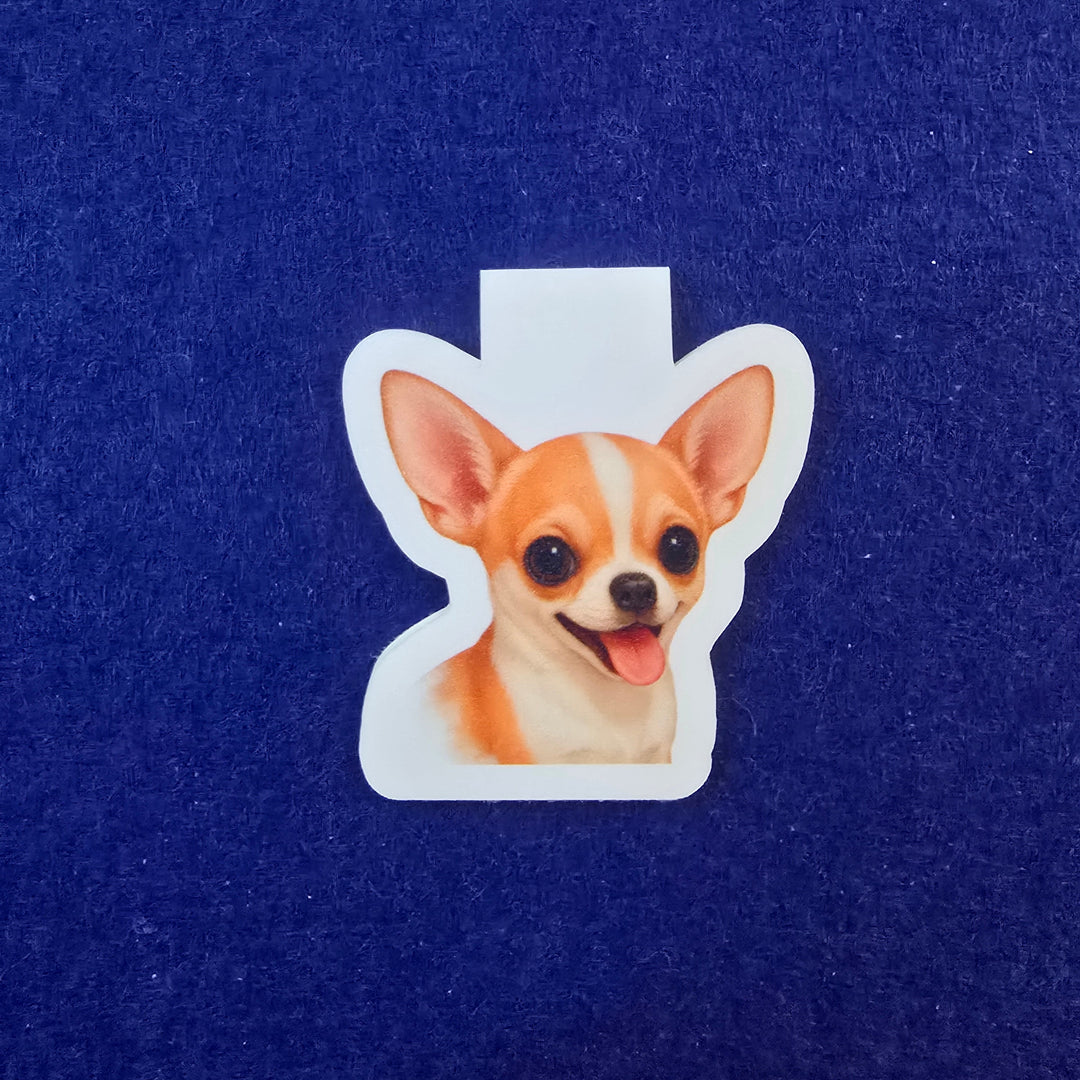 Sticker of a dog on a blue background