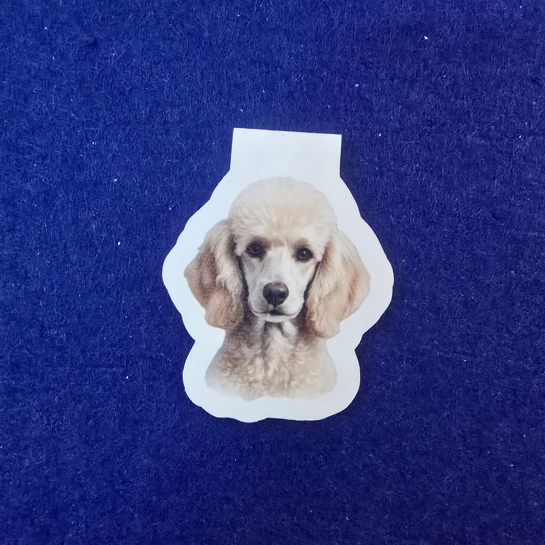 Sticker of a dog on a blue background