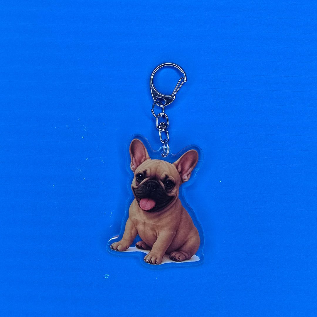 French Bulldog Fawn Watercolor Acrylic Keychain – Designs by Mysh