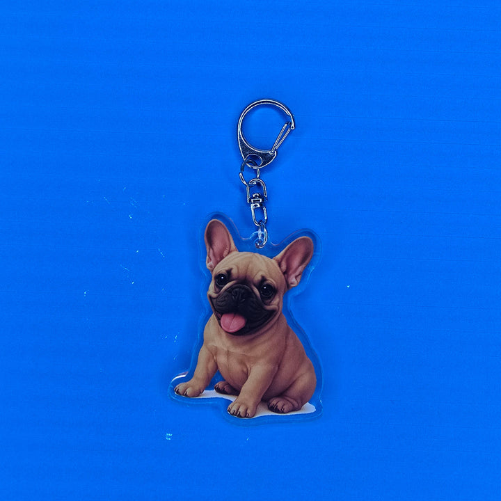 French Bulldog Fawn Watercolor Acrylic Keychain – Designs by Mysh
