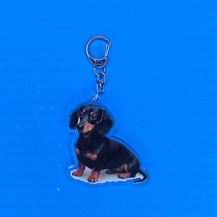Dachshund Black and Tan Watercolor Acrylic Keychain – Designs by Mysh