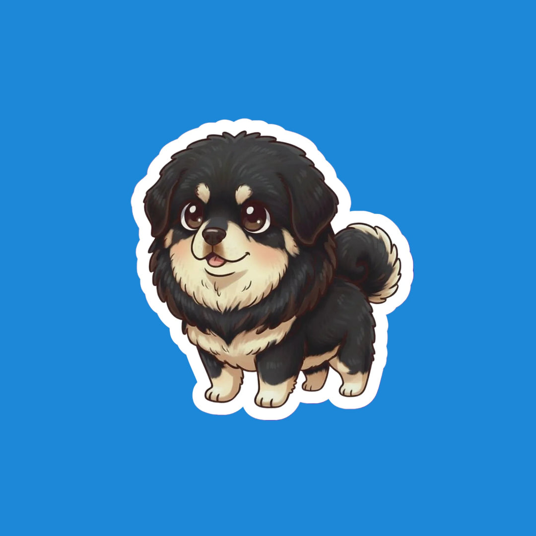 Tibetan Mastiff Black and Tan kawaii flexible fridge magnet – Designs by Mysh
