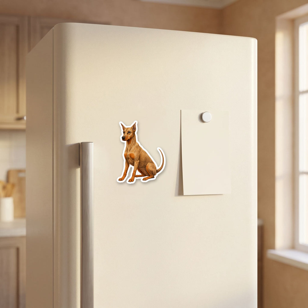 Doberman Pinscher Fawn and Rust watercolor magnet on a refrigerator door