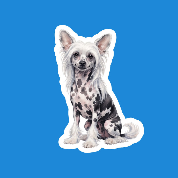 Chinese Crested Black and White Hairless watercolor flexible fridge magnet – Designs by Mysh