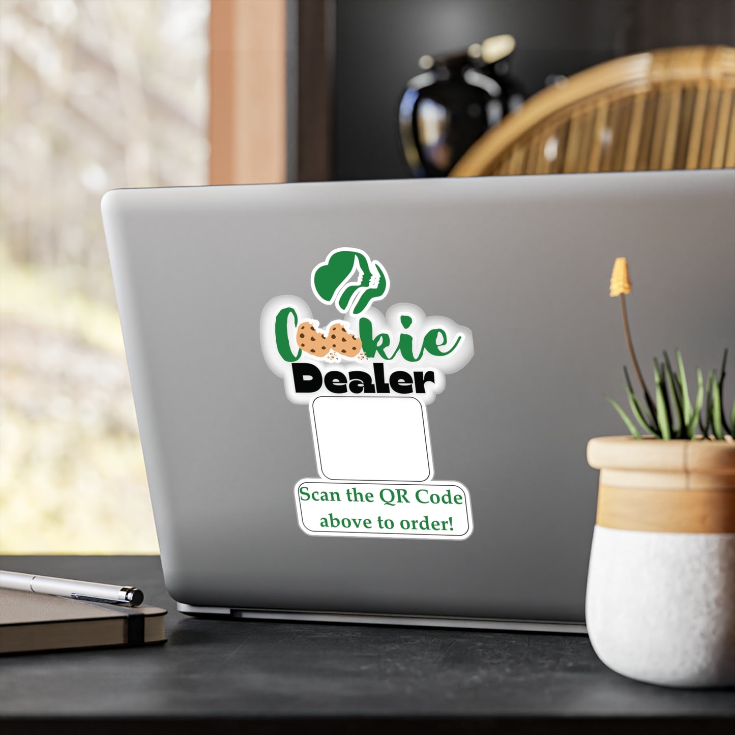 Scouting Troop Cookie Sales Transparent Car Decal, QR Code Sticker, Vinyl Decal, Car Sticker, Bumper Sticker, Laptop Decal, Outdoor Decal