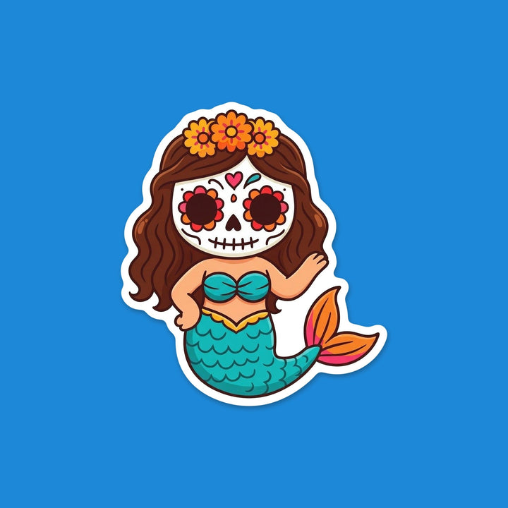 Sugar Skull Mermaid kawaii flexible fridge magnet – Designs by Mysh