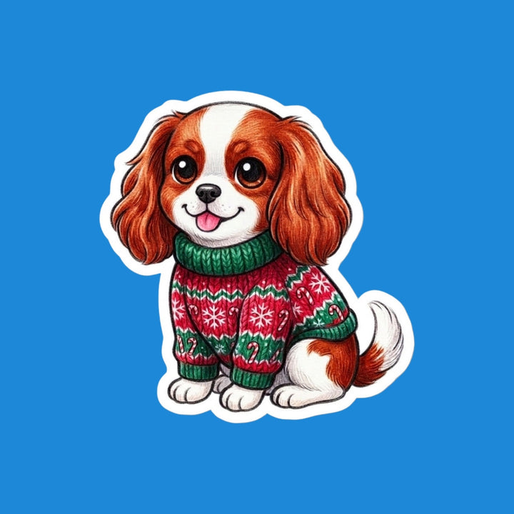 Cavalier King Charles Blenheim Ugly Sweater kawaii flexible fridge magnet – Designs by Mysh