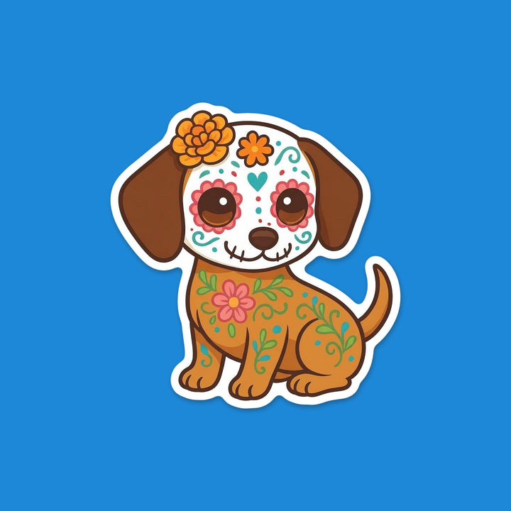 Sugar Skull Puppy Brown kawaii flexible fridge magnet – Designs by Mysh