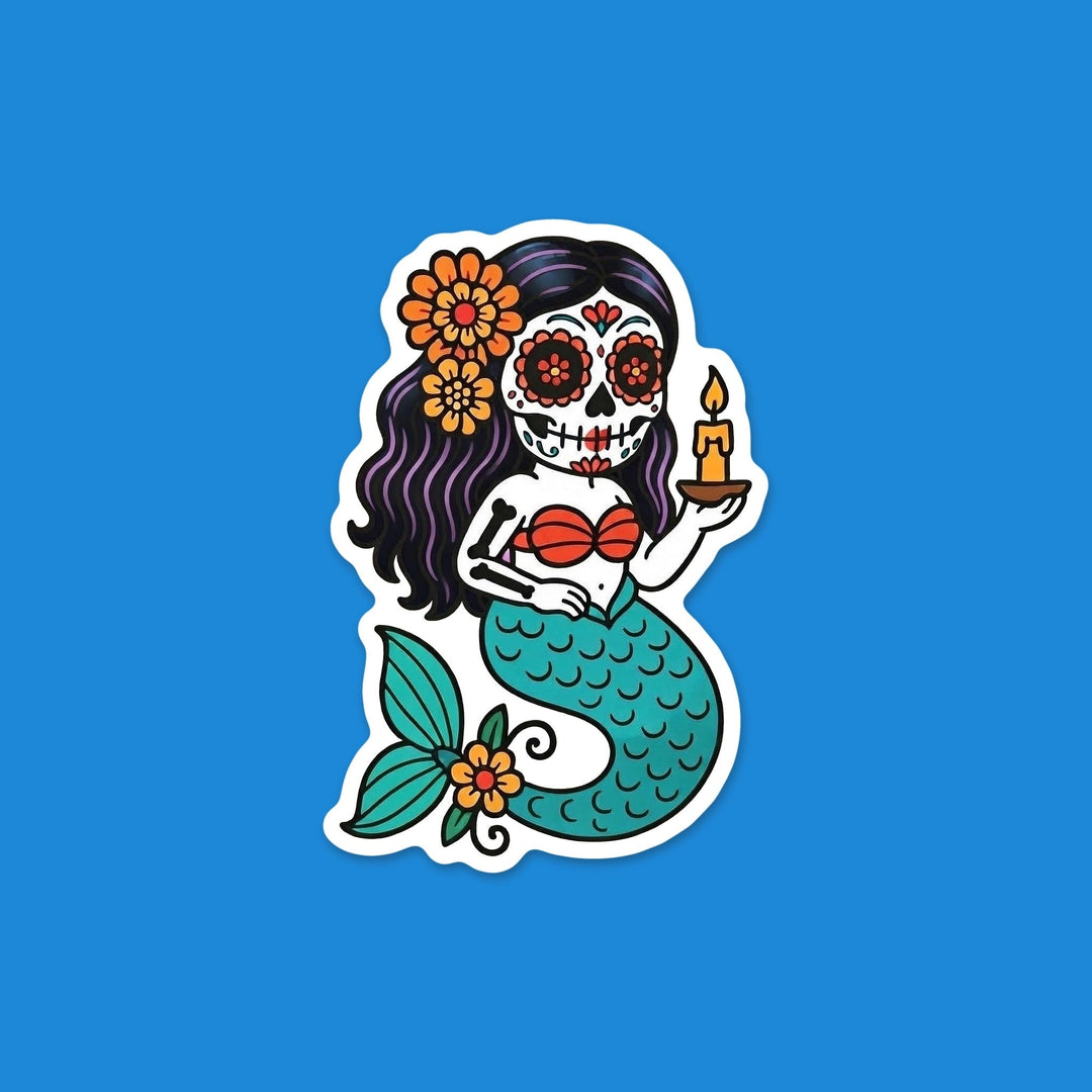 Candle Sugar Skull Mermaid flexible fridge magnet – Designs by Mysh