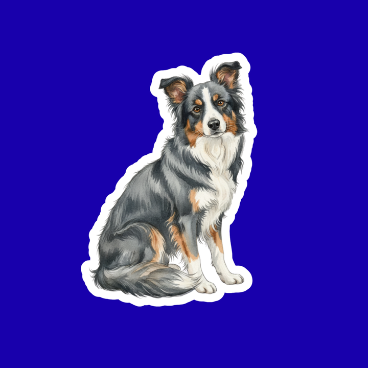 Border Collie Watercolor Style Vinyl Stickers - Designs by Mysh