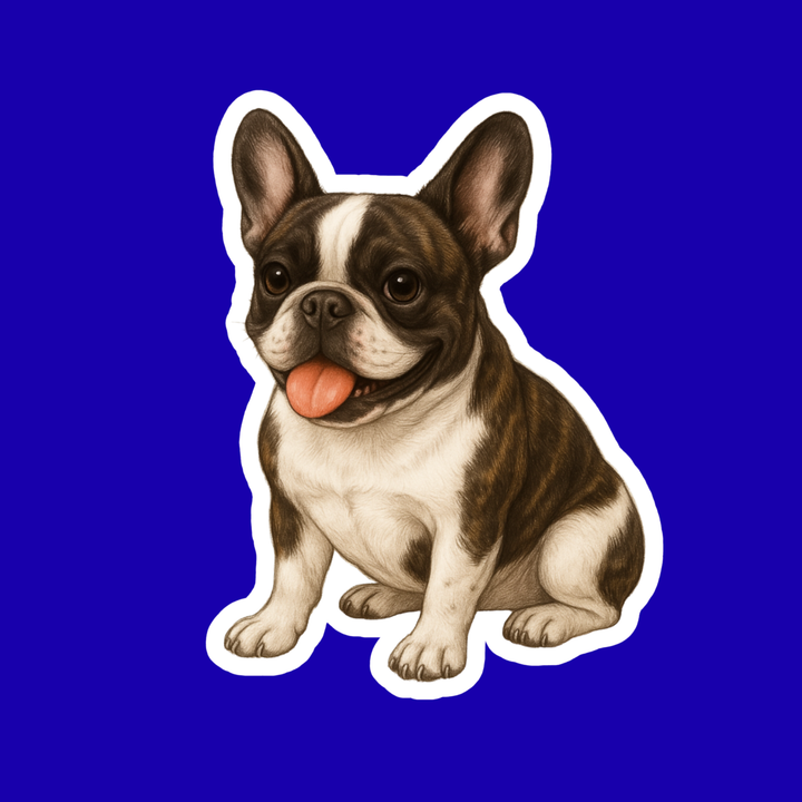 French Bulldog White and Brindle Watercolor Vinyl Sticker - Designs by Mysh