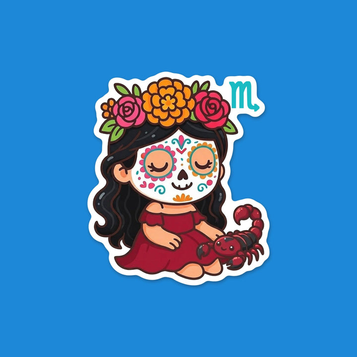Scorpio Sugar Skull Girl flexible fridge magnet – Designs by Mysh