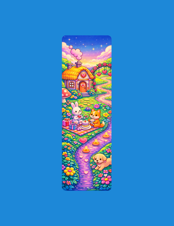 Valentine Cottage Animal Picnic Bookmark - Designs by Mysh