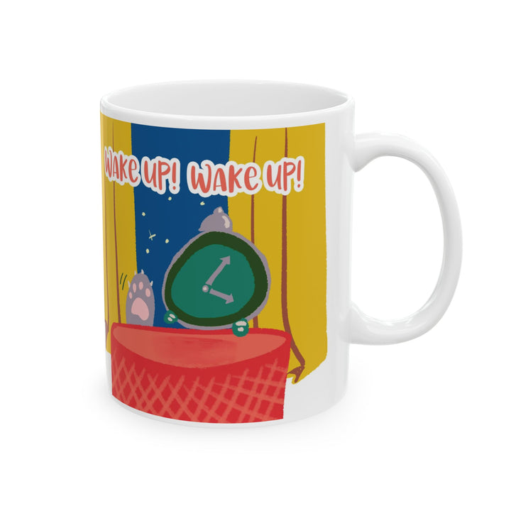 Feed the Cat O’Clock Colorful Cat Ceramic Mug – Cat Lover Gift (15oz)
