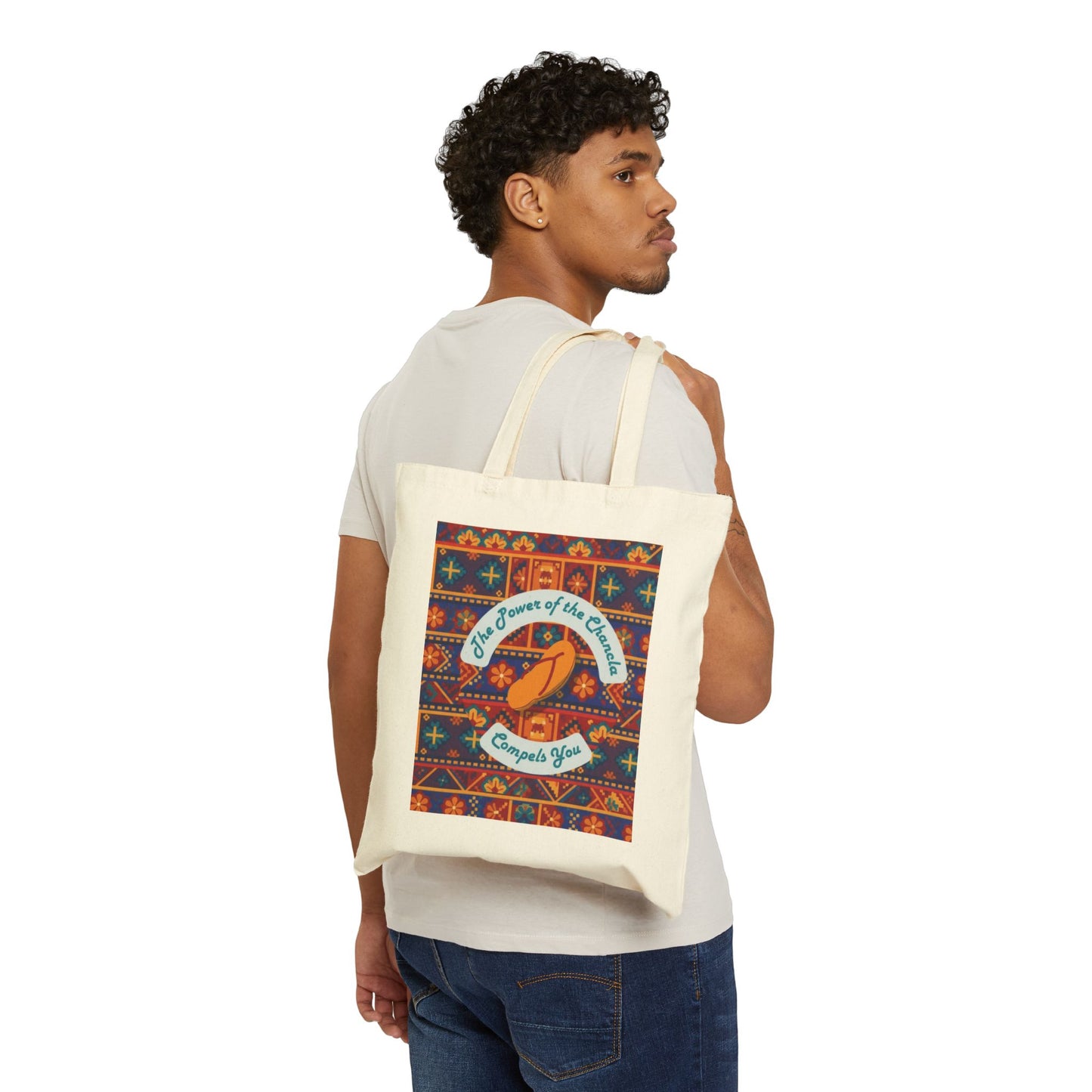 'The Power of the Chancla Compels You' Canvas Tote Bag