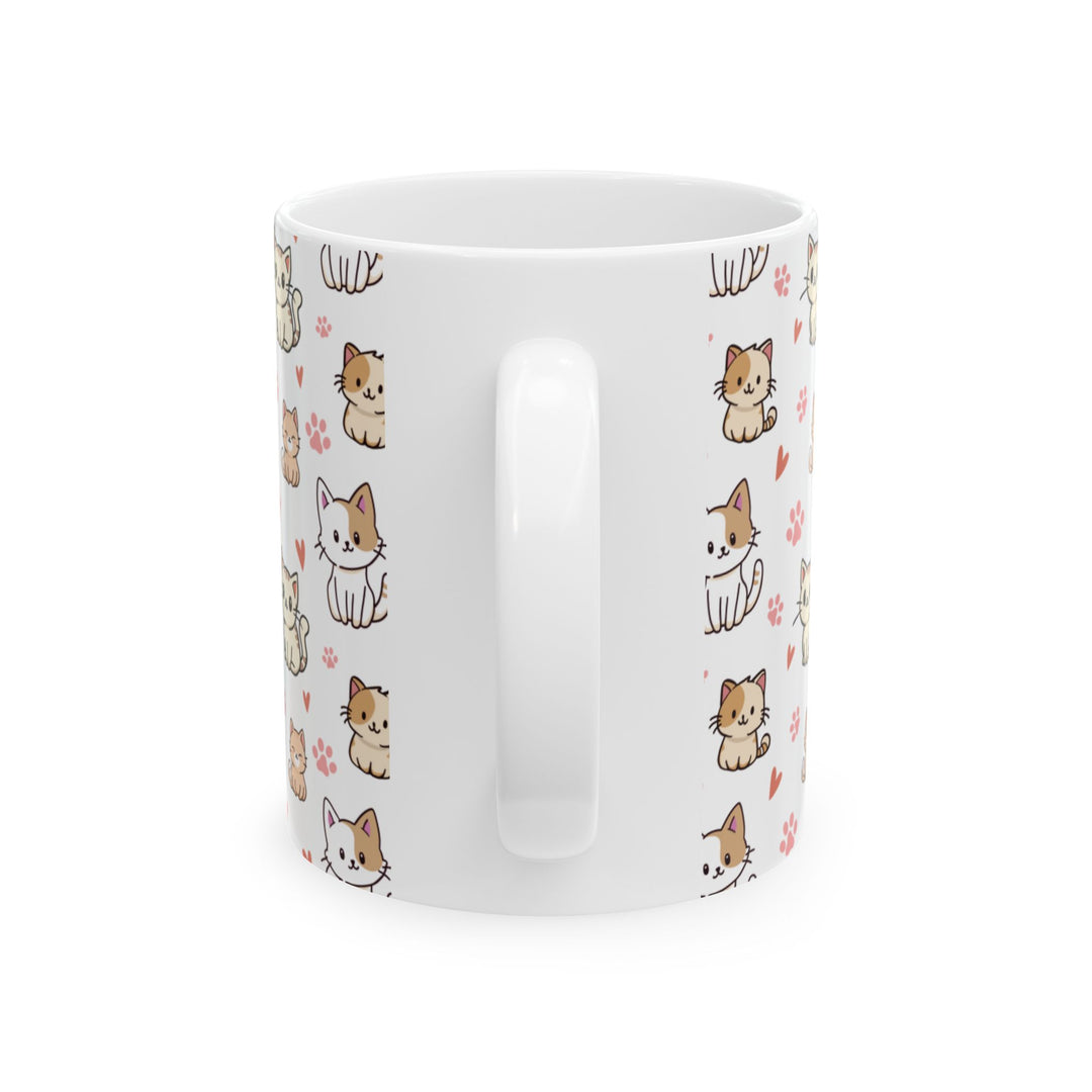 Kawaii Chibi Cats Ceramic Mug (15oz) — Cute Anime Cat Coffee Cup