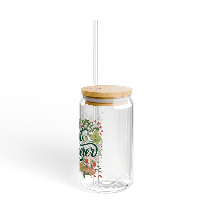 Plant Whisperer Sipper Glass, Eco-friendly Drinkware, Garden Lover Gift, Reusable Beverage Container, Summer Picnic Essential, Nature [...] - Designs by Mysh