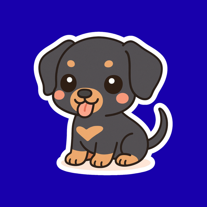 Doberman Pinscher Kawaii Vinyl Sticker | Cute Dog Lover Gift | 3” Water-Resistant Vinyl | 4 Color Variants - Designs by Mysh