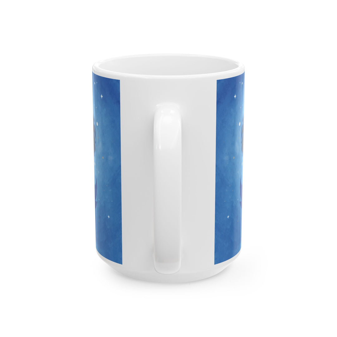 Blue Ethereal Mermaid Ceramic Mug – Ocean Lover Coffee Cup (15oz)
