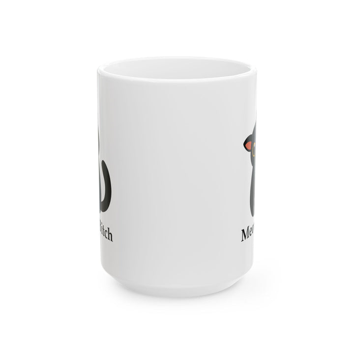 Meow Bitch Kawaii Cat Ceramic Mug – Funny Black Cat Coffee Cup (15oz)