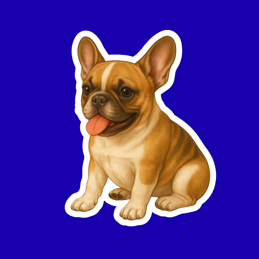 French Bulldog Fawn Brindle and White Watercolor Vinyl Sticker - Designs by Mysh
