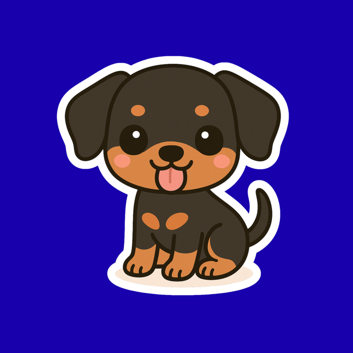Doberman Pinscher Kawaii Vinyl Sticker | Cute Dog Lover Gift | 3” Water-Resistant Vinyl | 4 Color Variants - Designs by Mysh