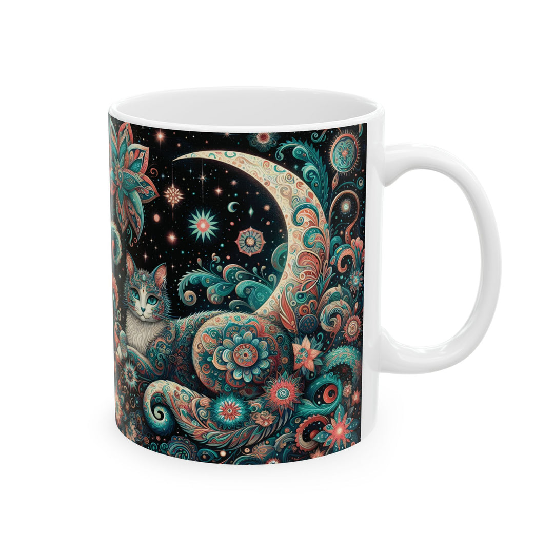 Mystical Cat Ceramic Mug — 15oz