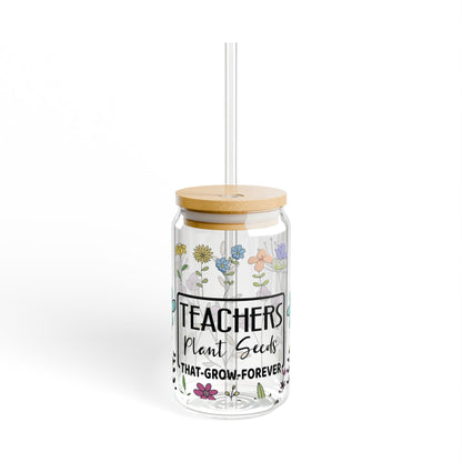 Teachers Plant Seeds Sipper Glass Tumbler