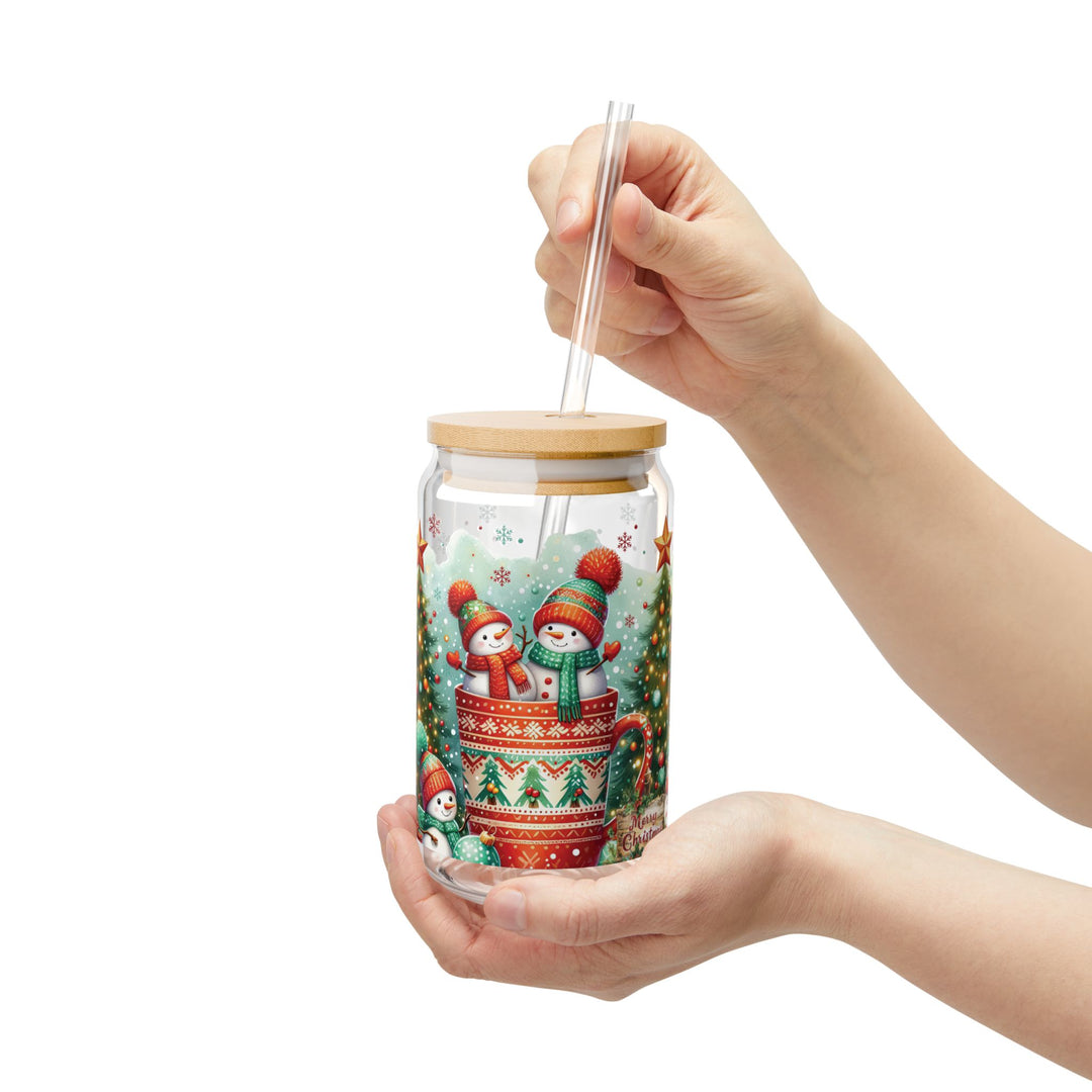 Christmas Motiff Sipper Glass 16oz - Designs by Mysh