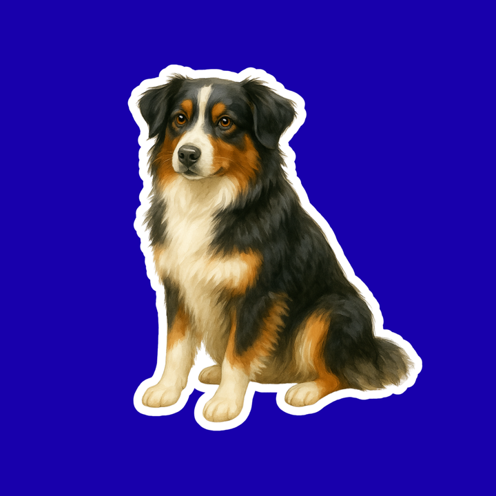 Australian Shepherd Tricolor Watercolor Style - Vinyl Sticker - Designs by Mysh