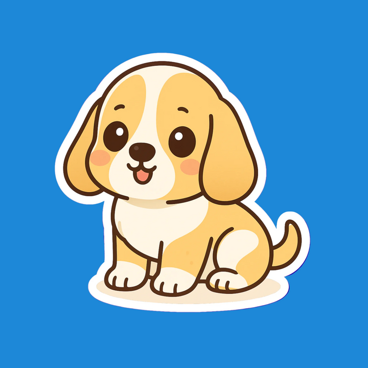 Basset Hound Lemon and White Kawaii Flexible Fridge Magnet – Designs by Mysh