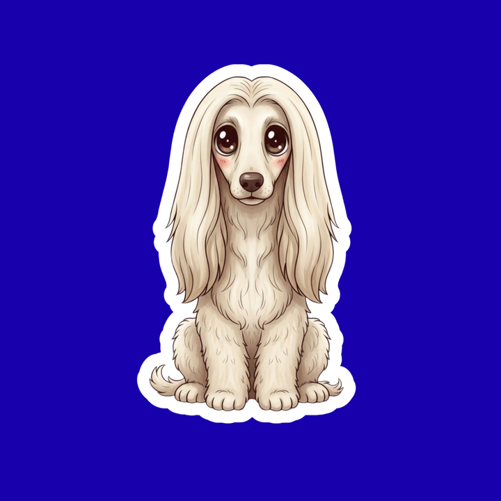 Cartoon dog illustration on a blue background