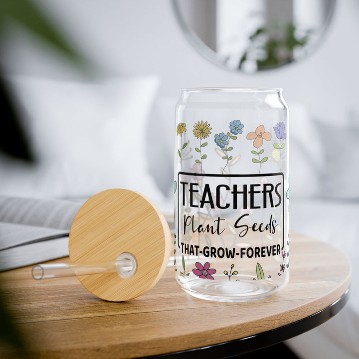 Teachers Plant Seeds Sipper Glass Tumbler - Designs by Mysh