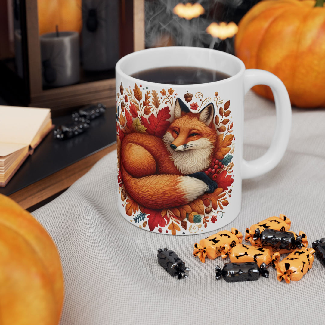 Woodland Red Fox Ceramic Mug – Nature Lover Coffee Cup (15oz)