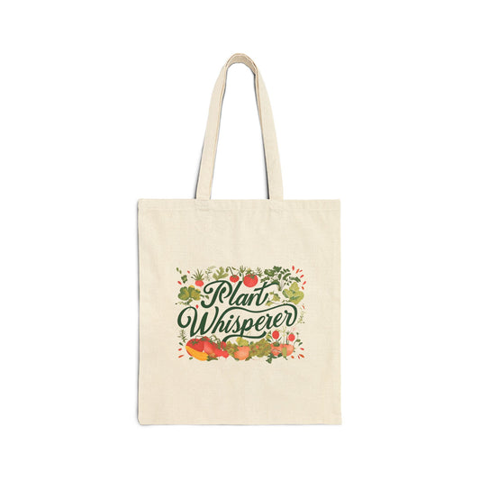 Plant Whisperer Cotton Canvas Tote Bag – Floral Garden Shopper Gift