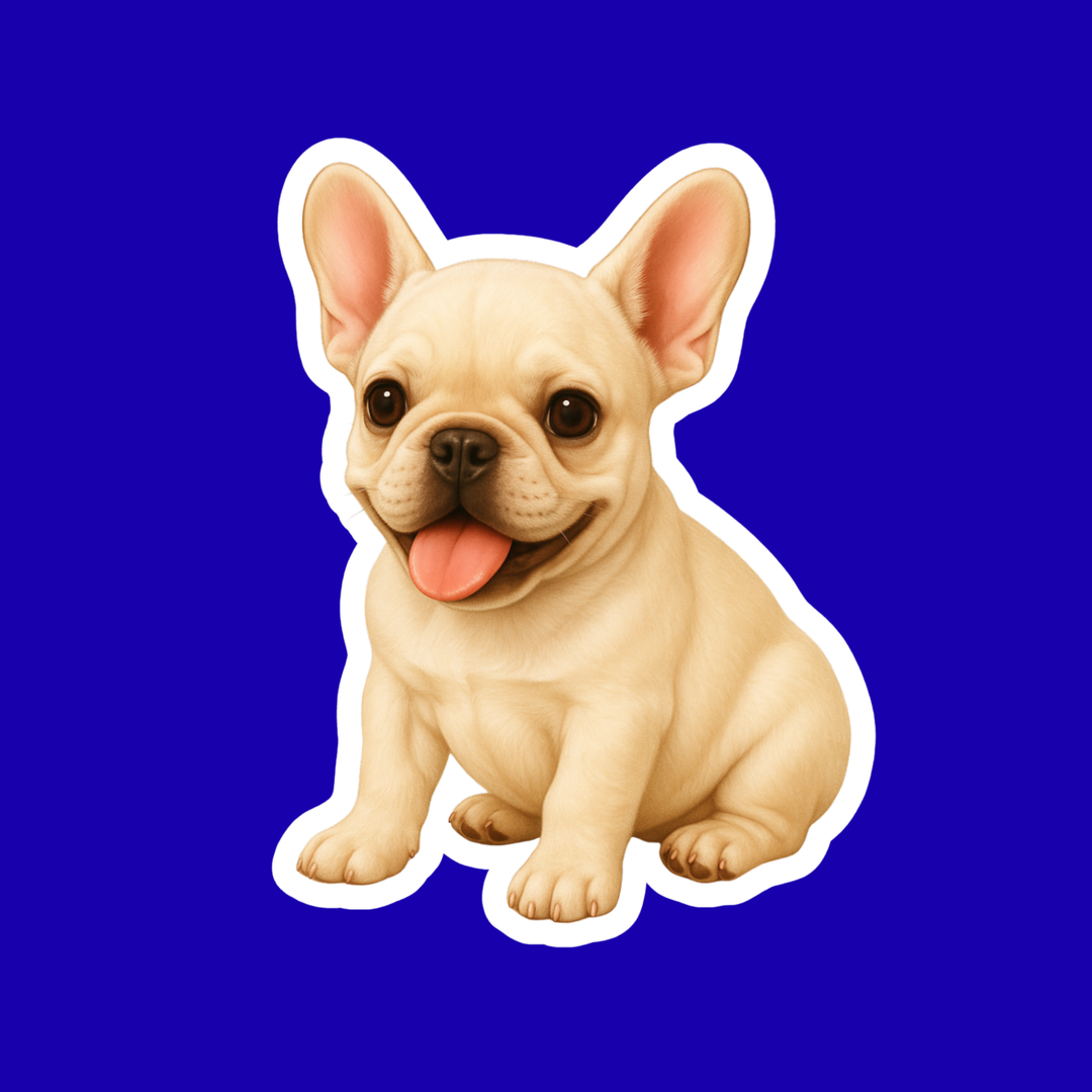 French Bulldog Cream Watercolor Vinyl Sticker - Designs by Mysh