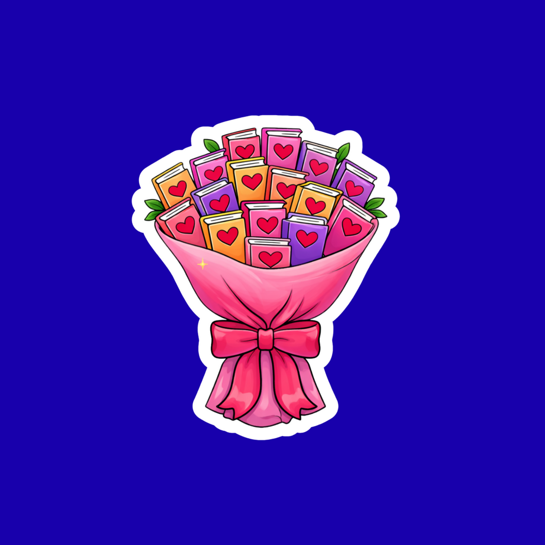 Bouquet of colorful jars with hearts on a blue background