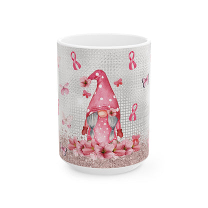 Pink Ribbon and Butterflies - 15oz Mug