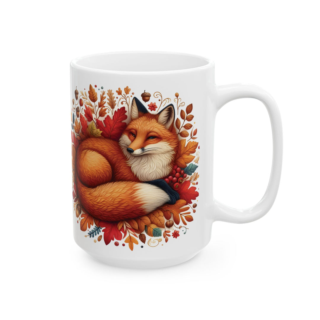 Woodland Red Fox Ceramic Mug – Nature Lover Coffee Cup (15oz)
