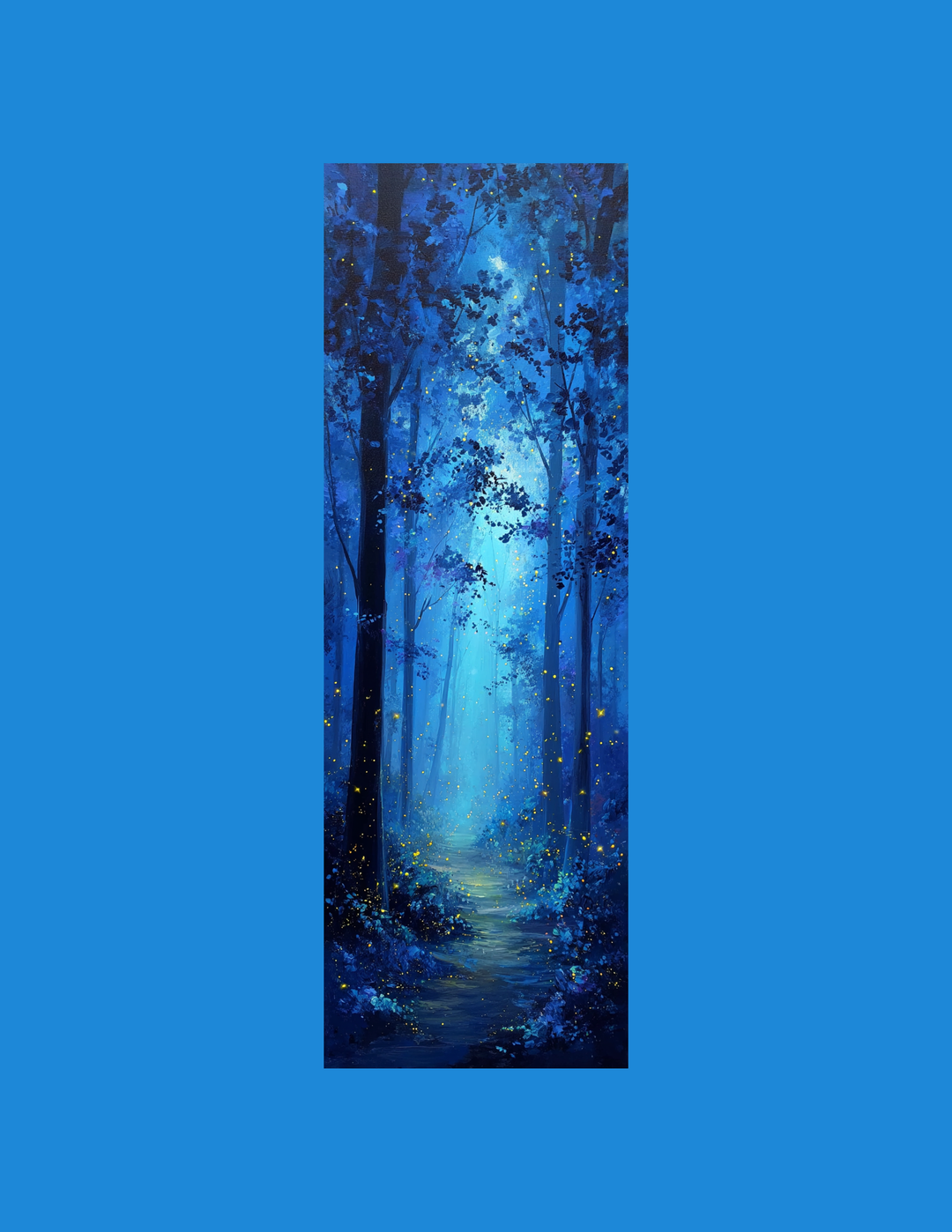 Moonlit Fireflies Traditional Bookmark - Magical Nighttime Scene - Designs by Mysh