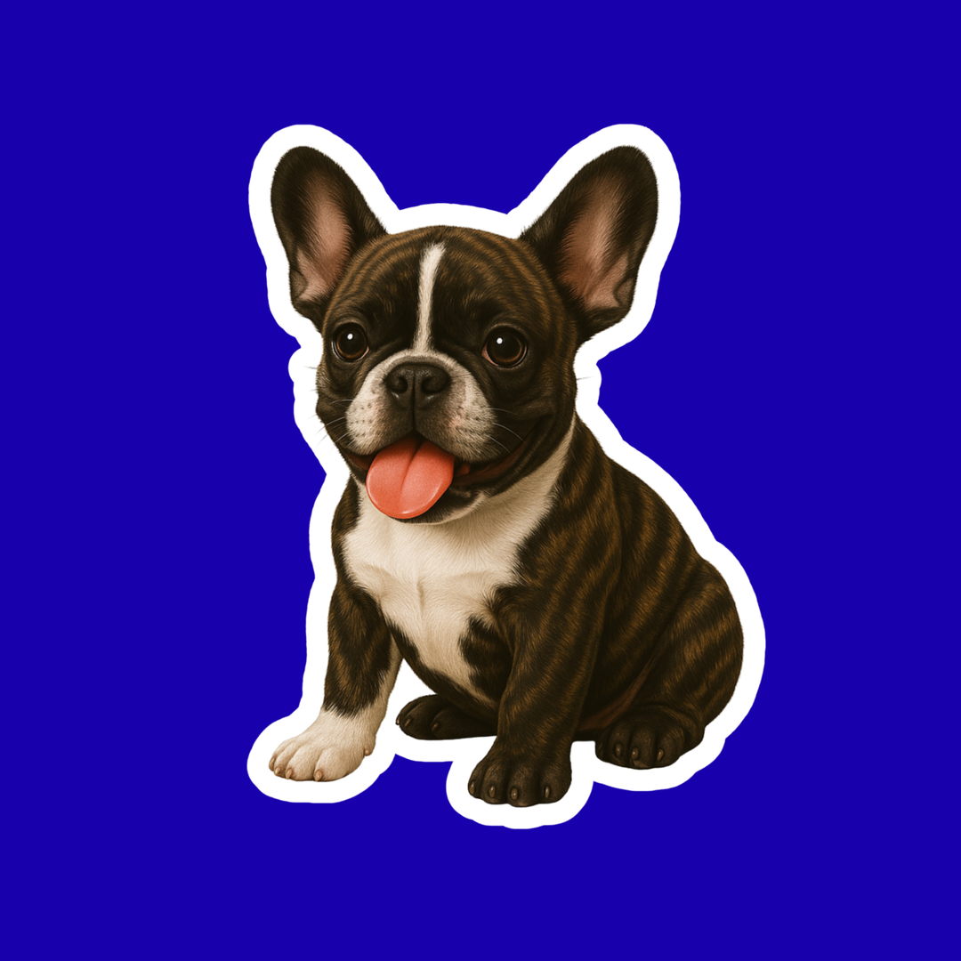French Bulldog Brindle and White Watercolor Vinyl Sticker - Designs by Mysh