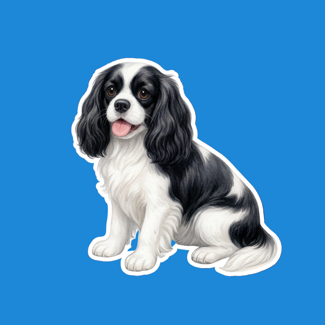 Dog illustration on a blue background
