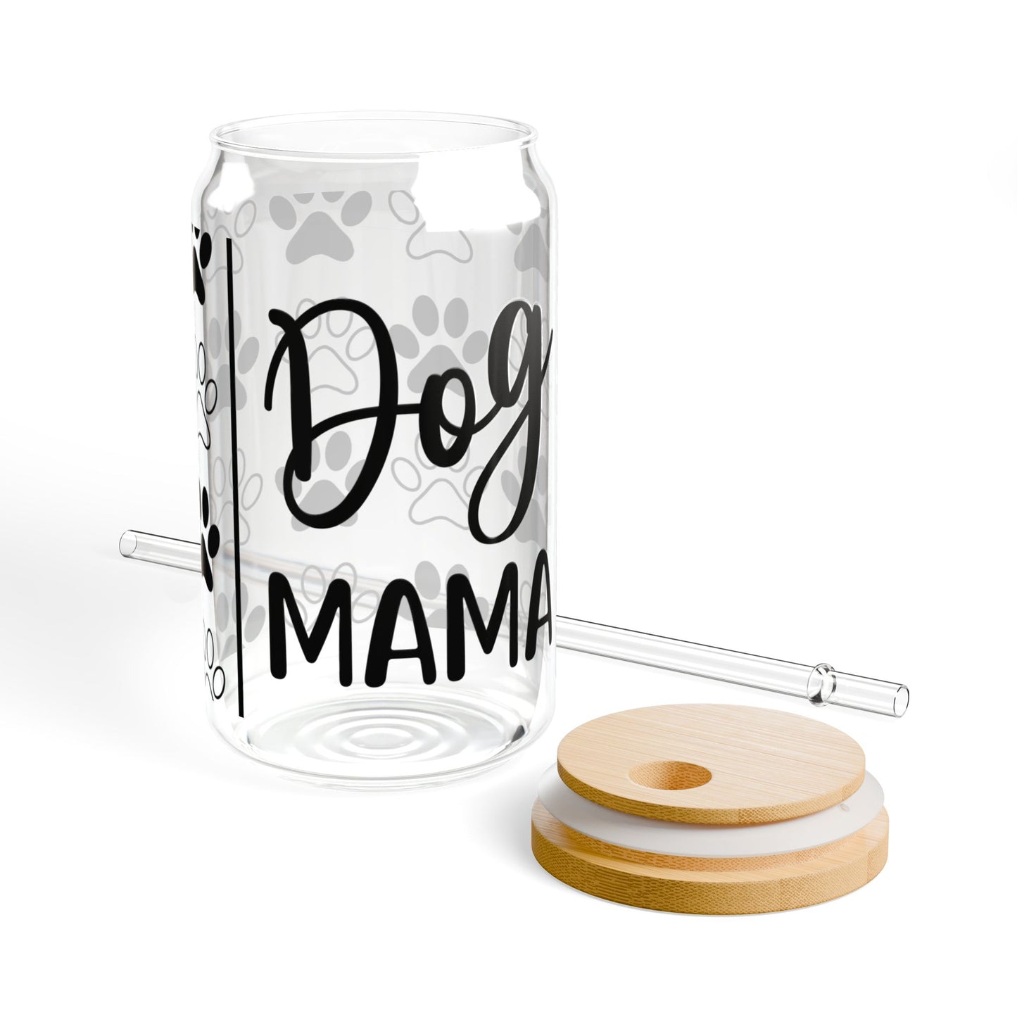 Dog Mama Cursive 16oz Sipper Glass