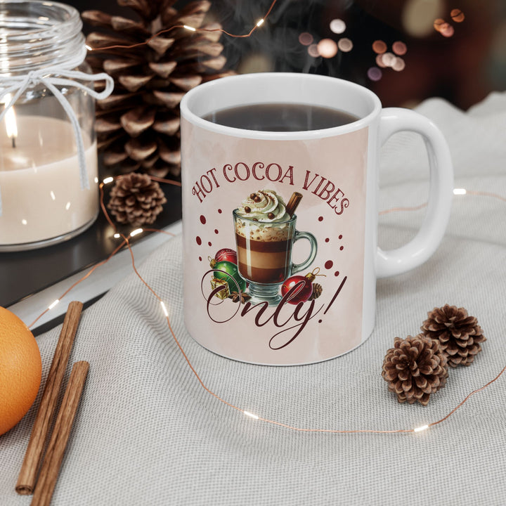 Christmas Hot Cocoa 15oz Ceramic Mug - Front view - Designs by Mysh